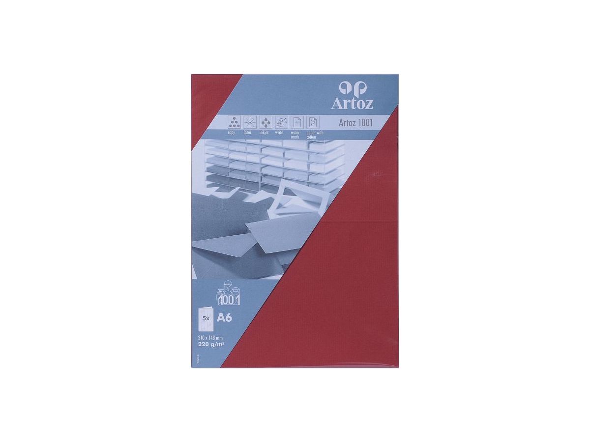 ARTOZ Cartoline 1001 A6 107322265 220g, bordeaux 5 fogli (7612450252019)