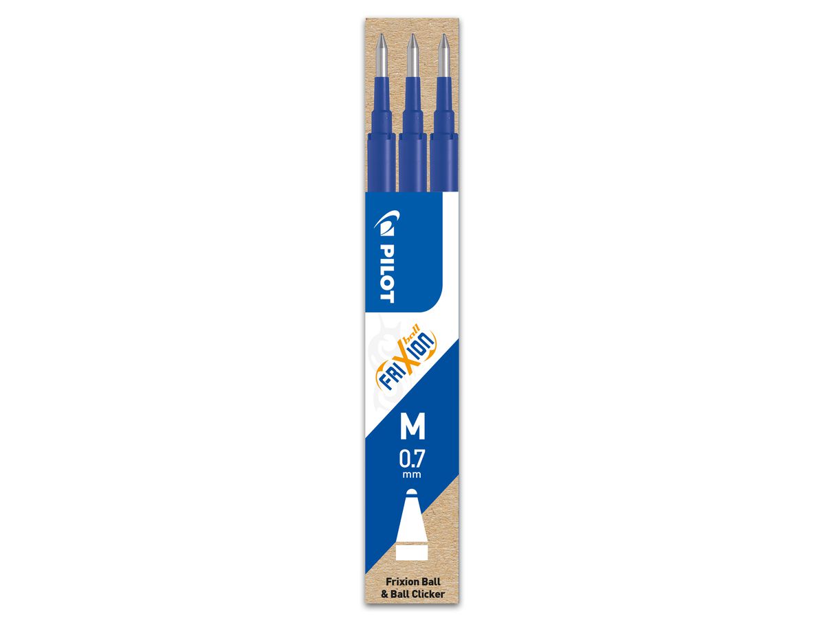 PILOT Mine FriXion Refill BLS-FR7-L-S3 bleu, set à 3 (4902505356070)