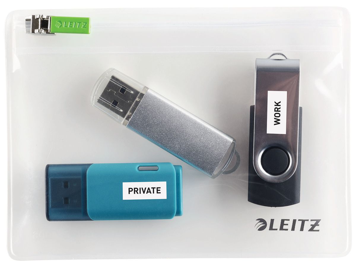 LEITZ Zip-Verschlusstasche XS 40060000 transparent 2 Stück (4002432110209)