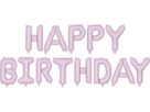 PARTYDECO Ballon en aluminium 340x35cm FB6T-014 Happy Birthday violet (5904555052741)