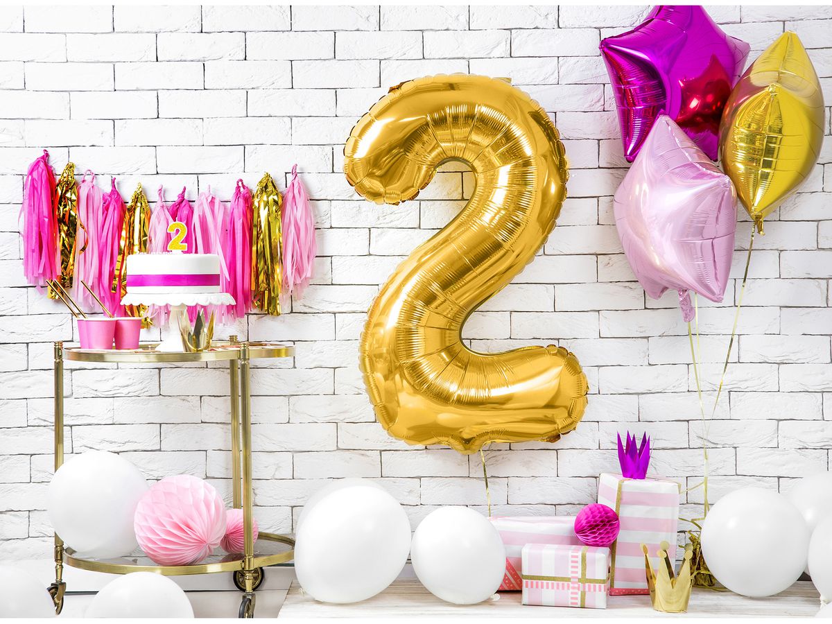 PARTYDECO Palloncino in foil no. 2 86cm FB1M-2-019 oro (5902230736122)