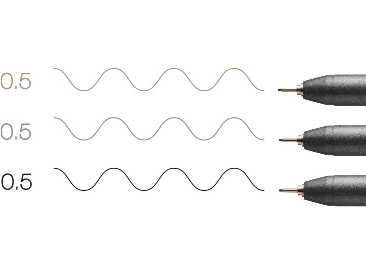 COPIC Multiliner 22075633 griggio, nero 3 pezzi (4013695266060)