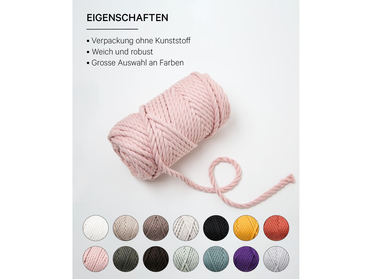 I AM CREATIVE Macrame Rope 6205.2 powder, 5mm, 330g (7640415811063)