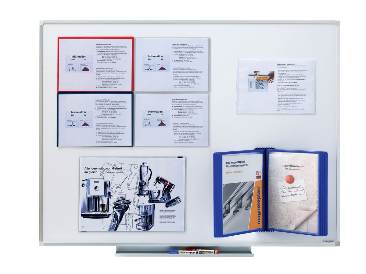 MAGNETOPLAN Dossiers Magnetofix A4 1120100 blanc en travers (4013695031705)