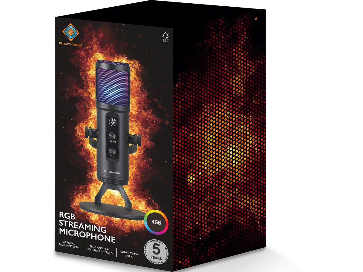 DELTACO RGB Microphone GAM-171 Black (7333048060846)