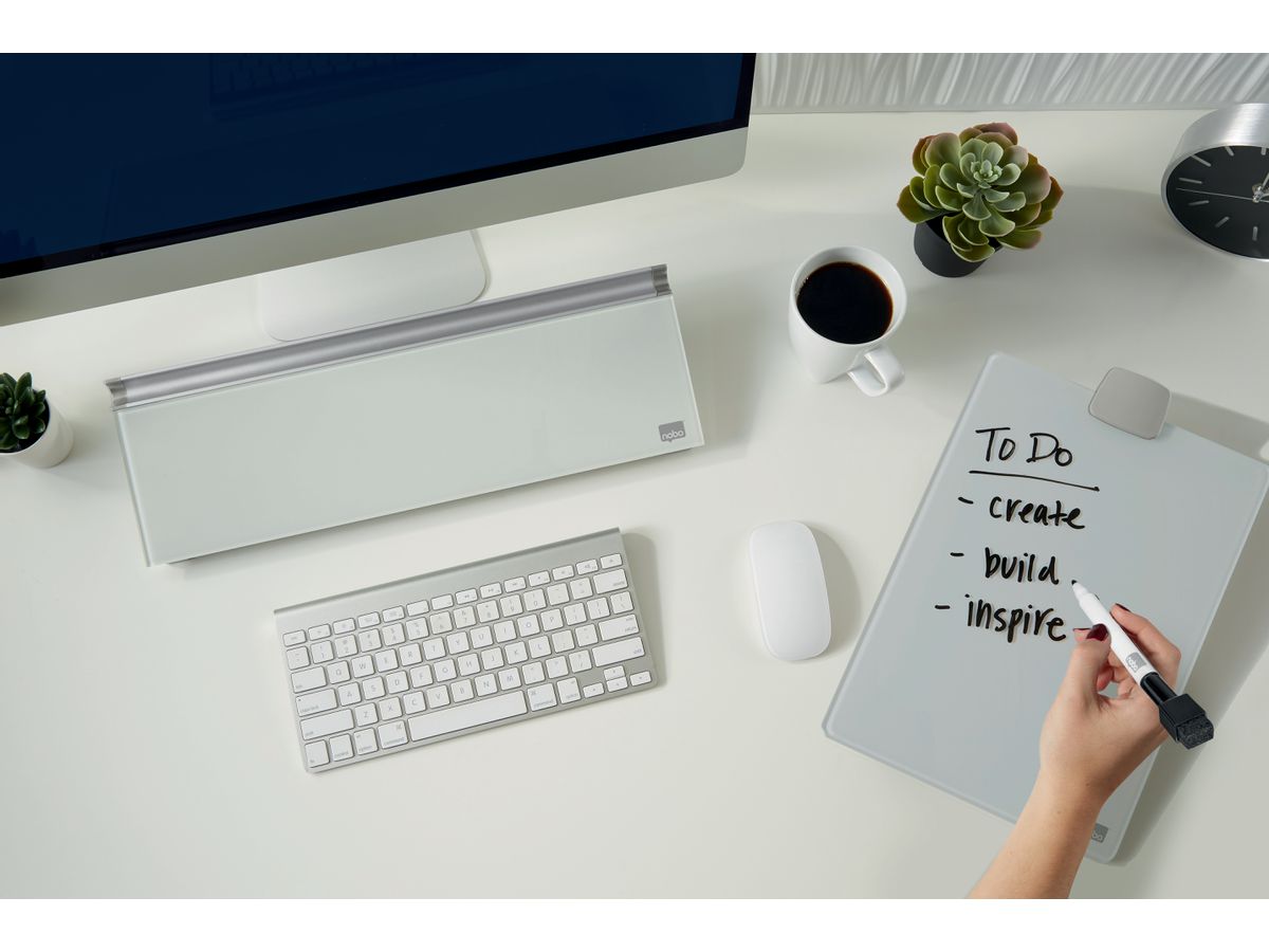 NOBO Diamond Glass Memoboard A4 1905173 bianco (5028252501934)