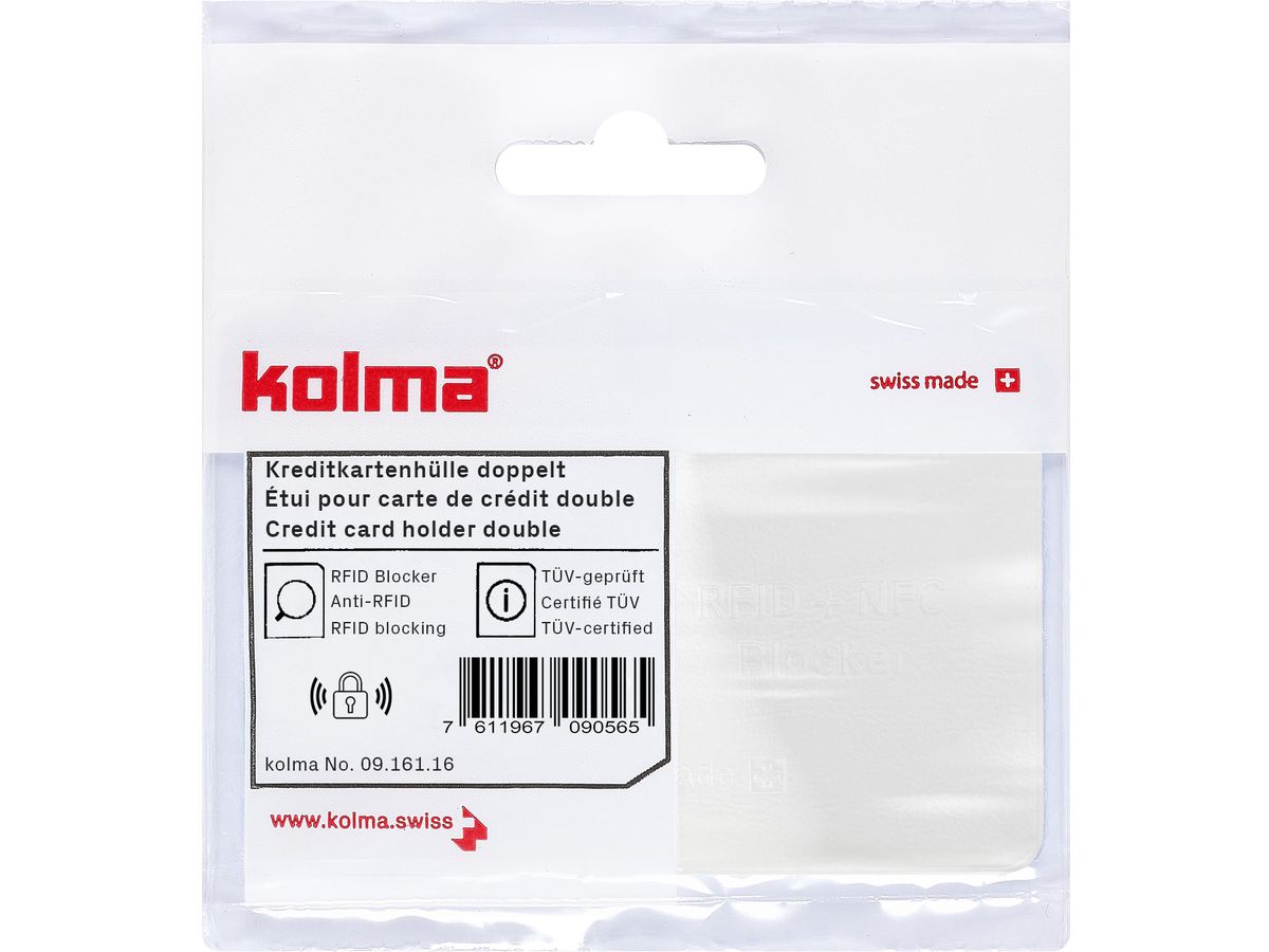 KOLMA Kreditkartenhülle RFID 09.161.16 weiss 66x95mm (7611967090565)