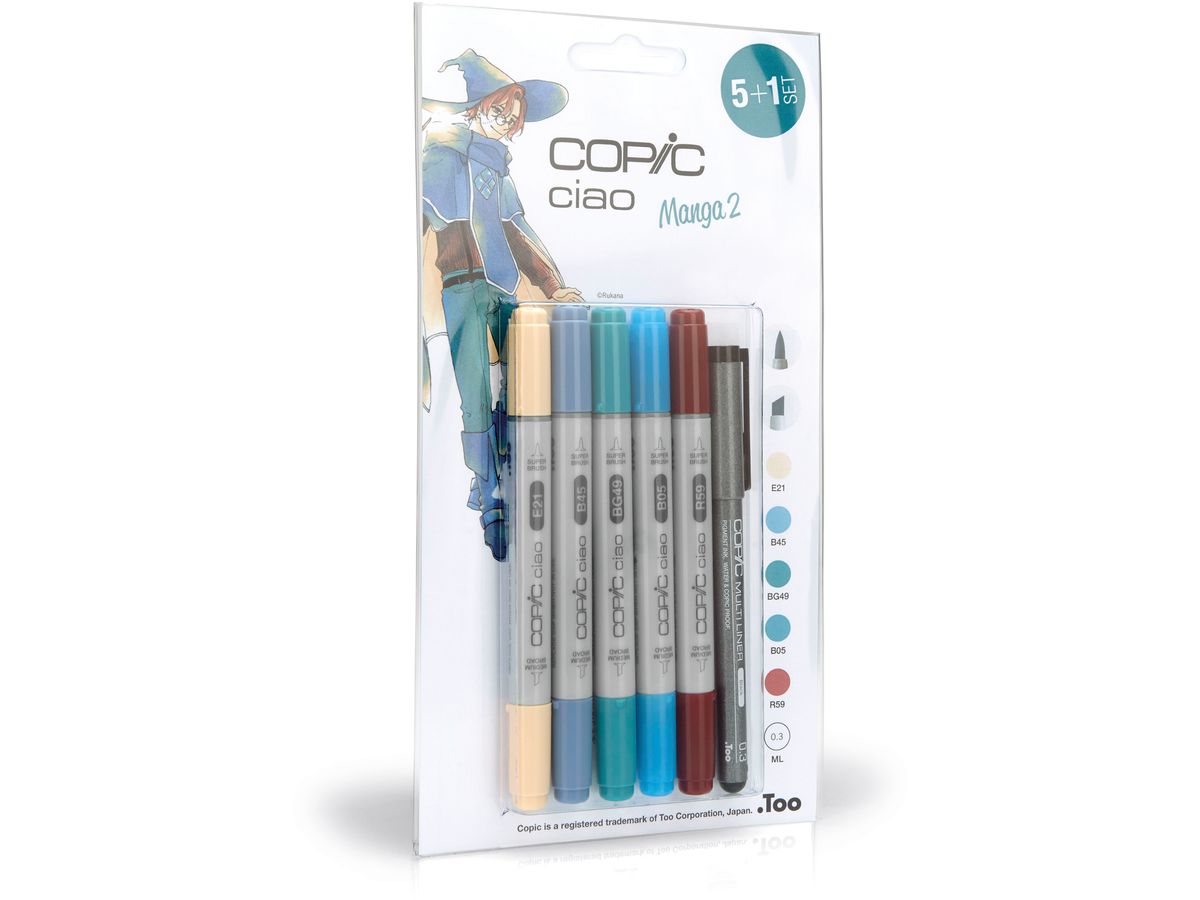COPIC Marker Ciao 22075557 5+1 Set Manga 2 (4013695261416)