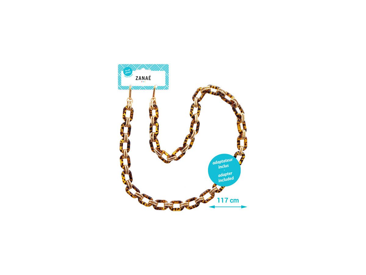 ZANAÉ Phone Wristlace Golden Stone 17448 Leopard & Gold animal print (3663838174489)