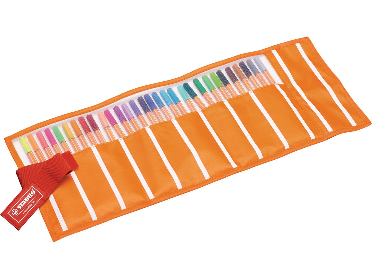 STABILO Fineliner Point 88 0.4mm 8830-2 25+5 neon set rotolo (4006381444057)