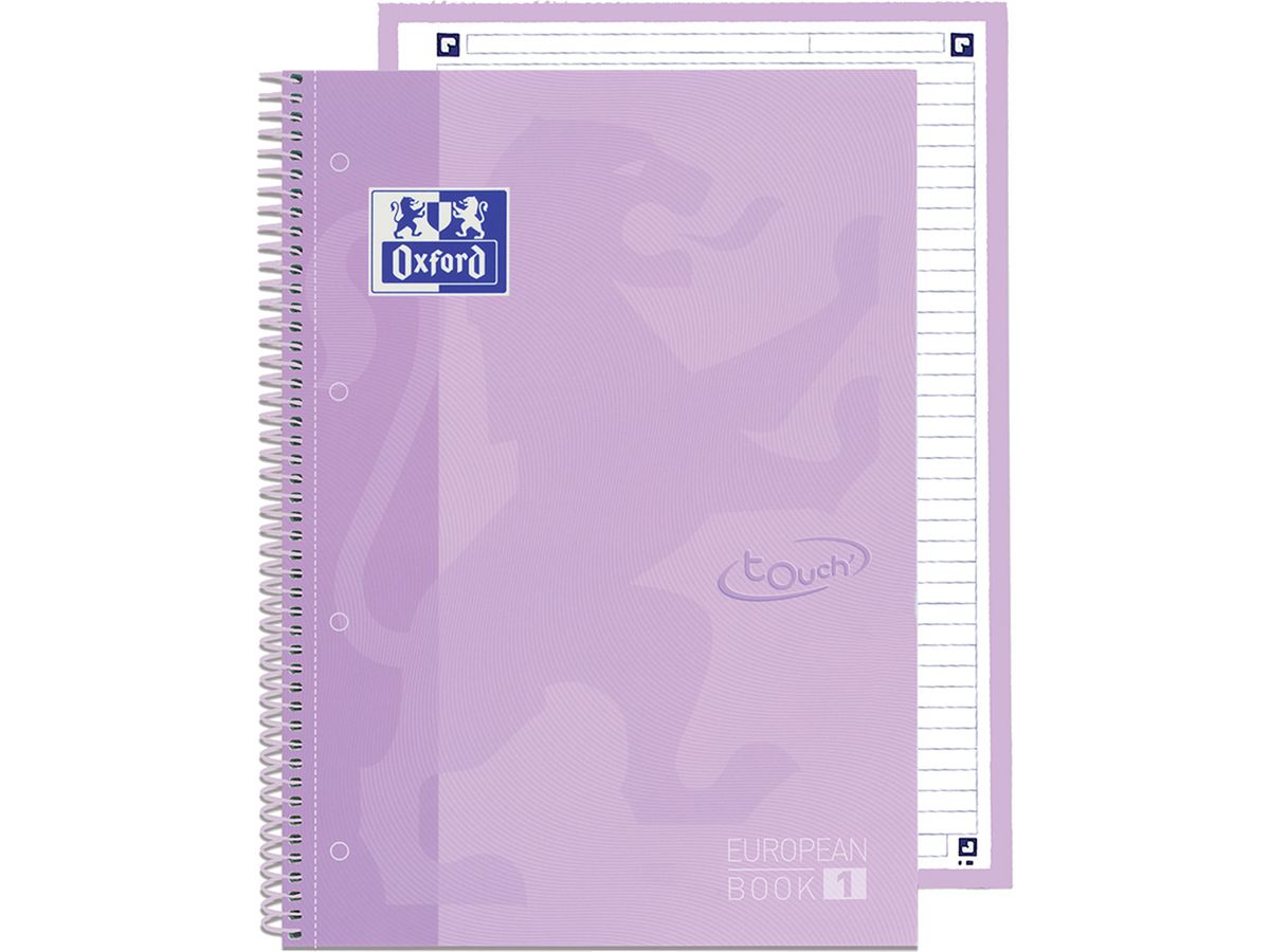 OXFORD Spiralbuch A4+ 400138325 liniert pastelllila 80 Blatt (8412771035426)