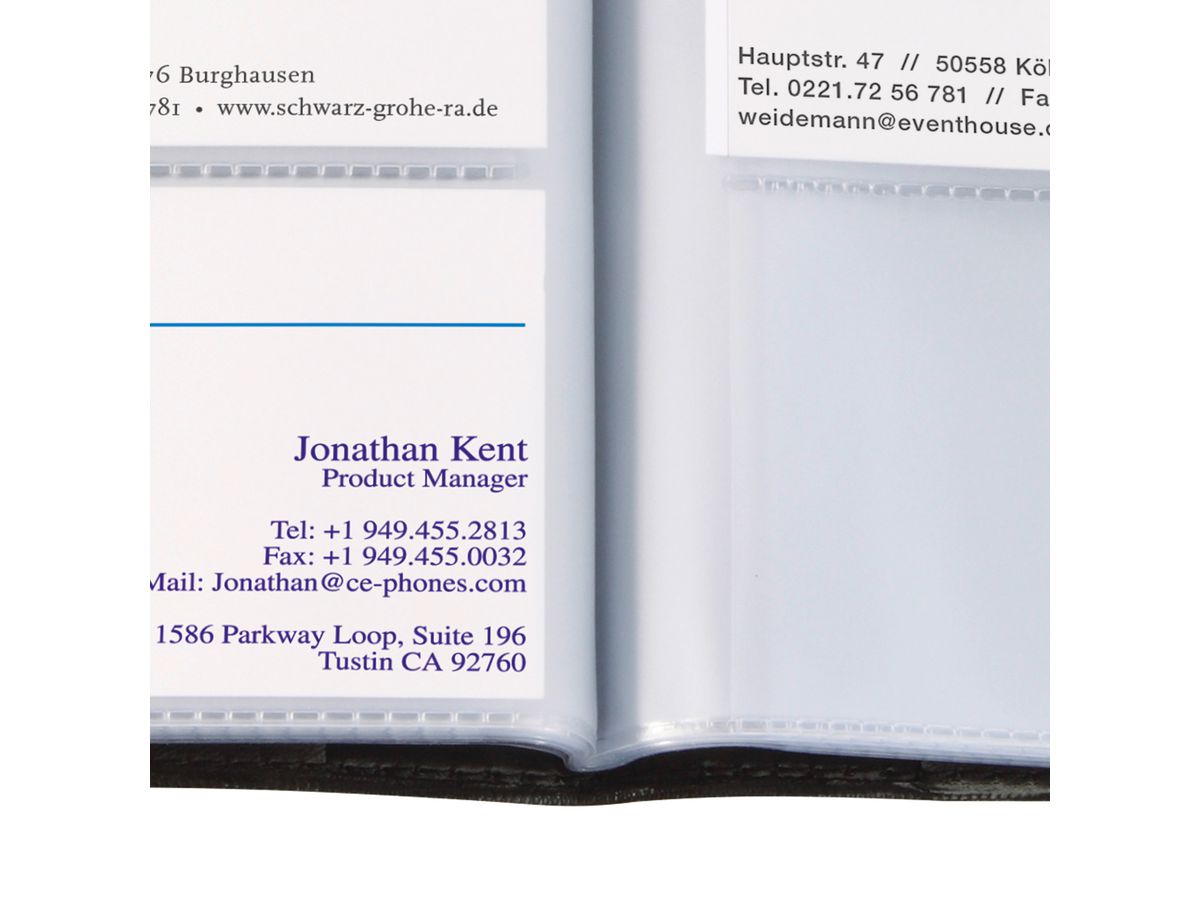 SIGEL Visitenkarten-Mappe,Lederop. VZ172 schwarz,matt,192 ST. (4004360833670)