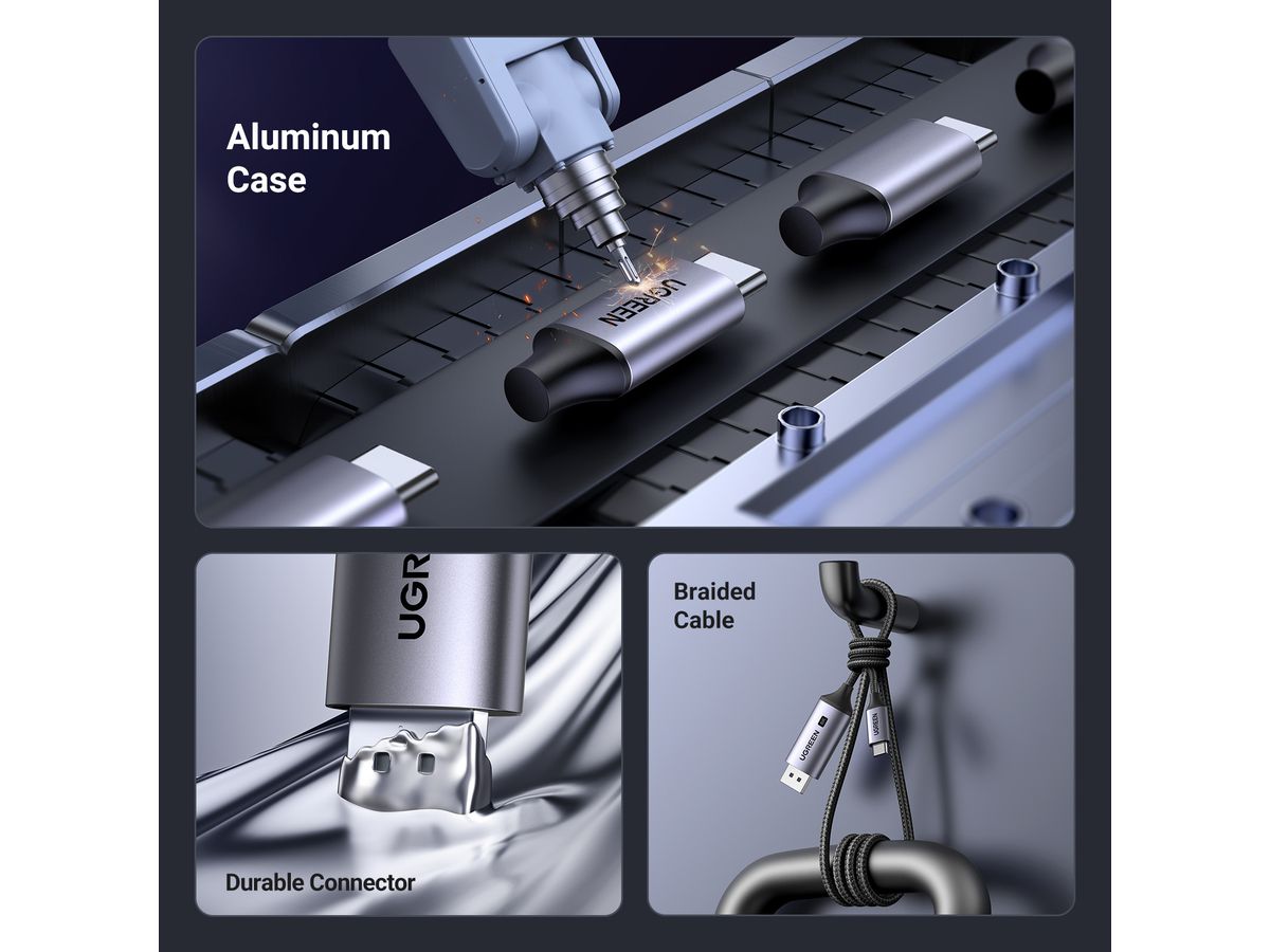 UGREEN USB-C to DisplayPort 8K 25158 Cable, 2m (6941876221585)