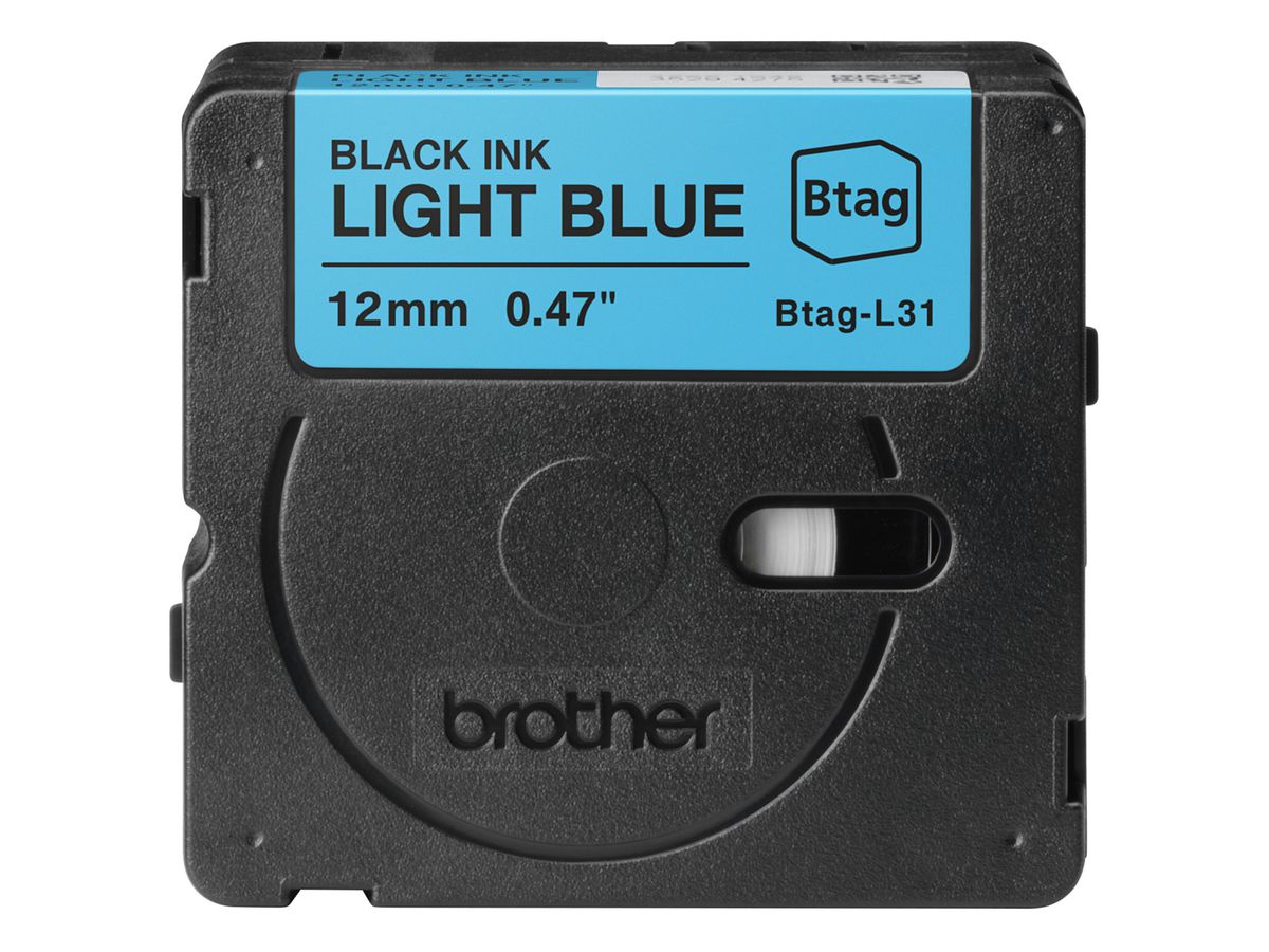 PTOUCH Band schw/hellblau n.laminiert BTAG-L31 PT-N10/N20/N25BT 12 mm (4977766836203)