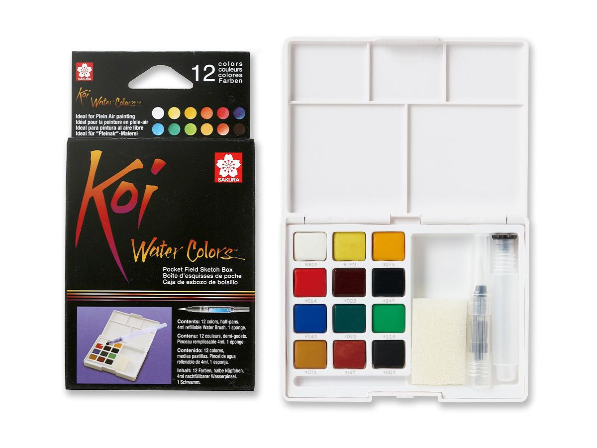 SAKURA Acquerello Koi Pocket Field XNCW12H Sketchbox 12 colori (0084511383821)