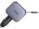 UGREEN Fast Car Charger 2-Port 90W 55909B Retractable Cable (6941876271399)