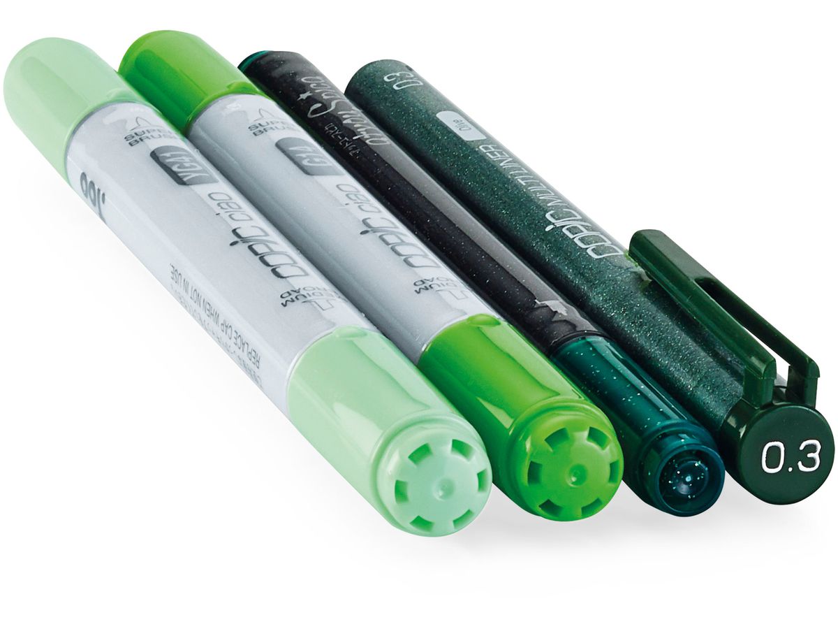 COPIC Marker Ciao 22075644 Doodle pack Green, 4 Stück (4511338053867)