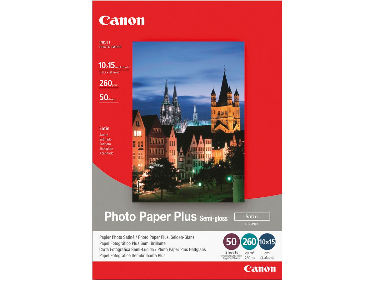 CANON Photo Paper Plus 260g 10x15cm SG2014x6 PIXMA, semi-glossy 50 fogli (4960999405339)