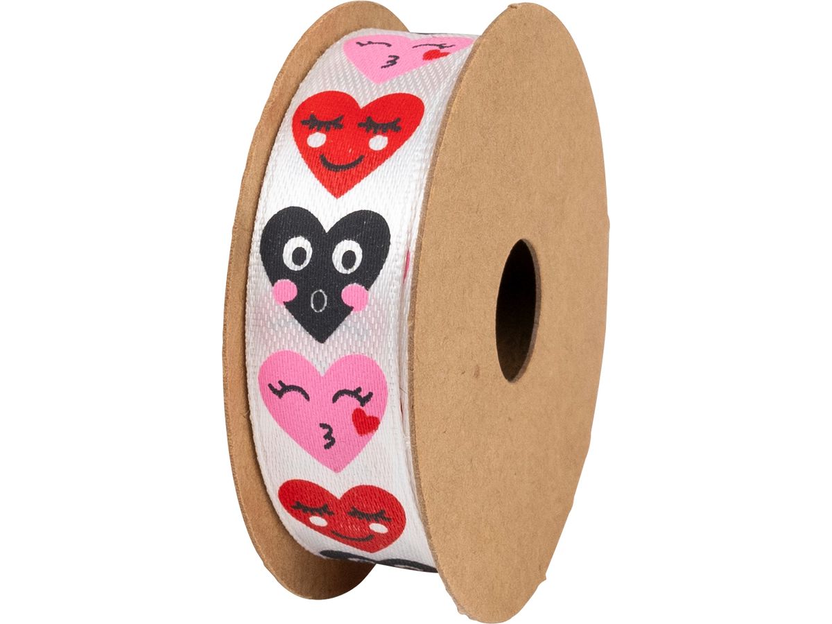 STEWO Geschenkband Satin 15mm 2583410797 Hearts (7630050872857)