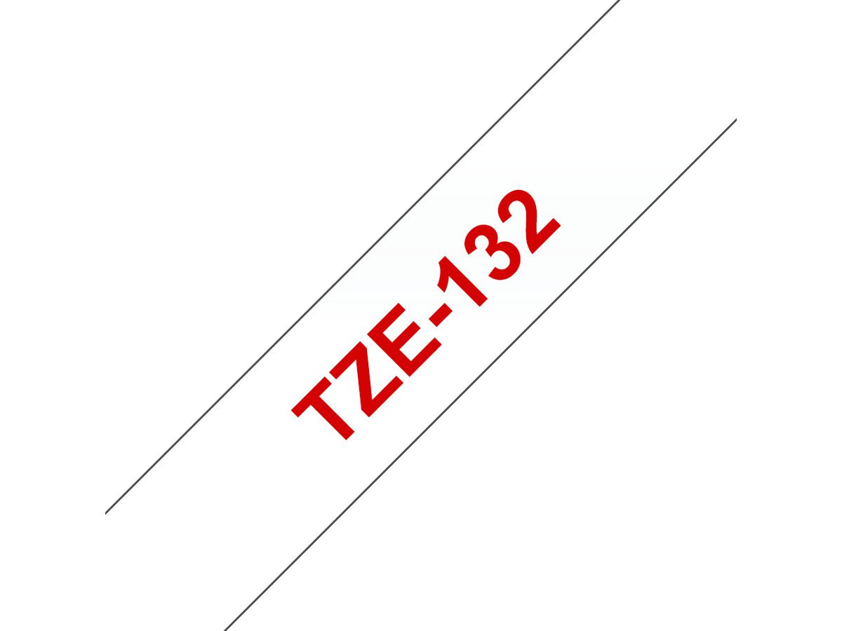 PTOUCH Ruban, laminé rouge/transp. TZe-132 PT-1280VP 12 mm (4977766684842)