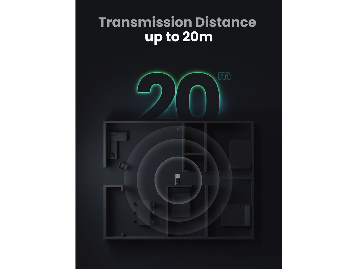 UGREEN Bluetooth 5.0 Adpater USB-A 80889 Black (6957303888894)