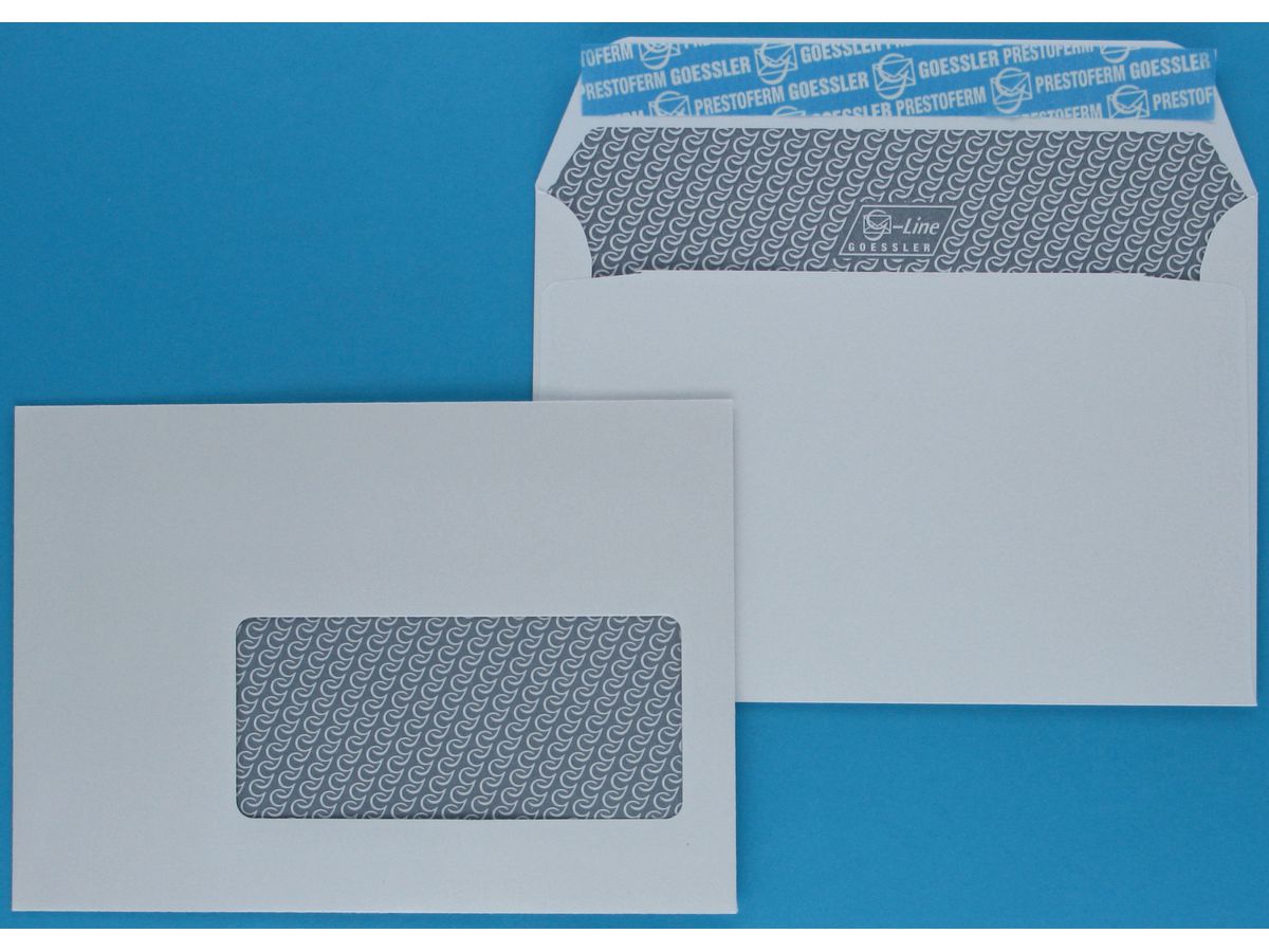 GOESSLER Couvert G-Line m/Fenster C6 2101 100g, weiss 500 Stück (7640126612379)