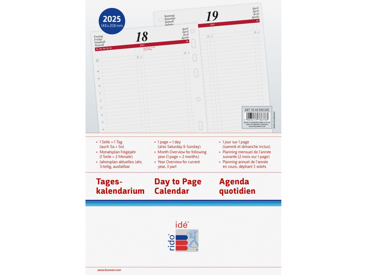 RIDOIDE Timing 1 calendario 2026 7065900006.26 1G/1P ML 14.8x21cm (4003273792029)