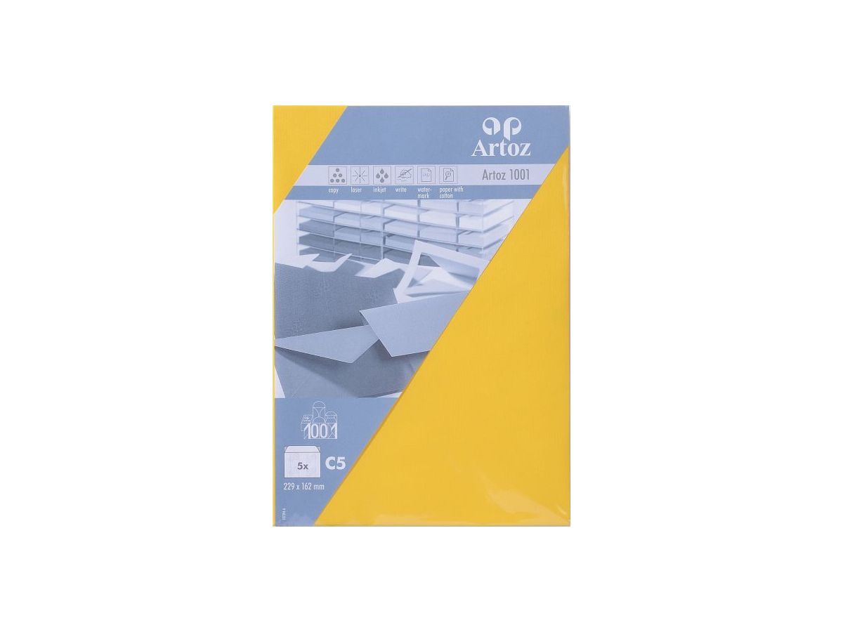 ARTOZ Enveloppes 1001 C5 107394182 100g, jaune soleil 5 pcs. (7612450250176)