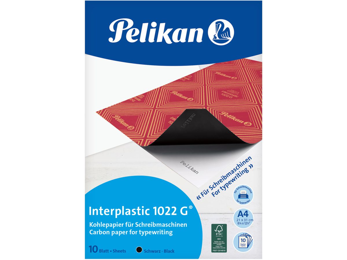 PELIKAN Papier de carbone 1022G A4 401026 entre plastique 10 feuilles (4012700401021)