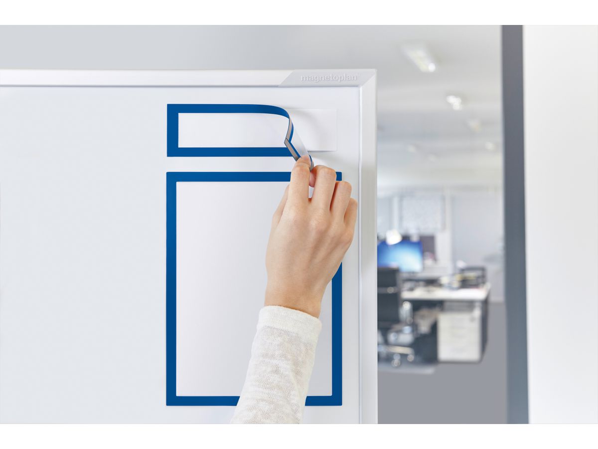 MAGNETOPLAN Cornice calamita magnetofix 1131703 blu, Topsign 232x52mm 5 pezzi (4013695057248)