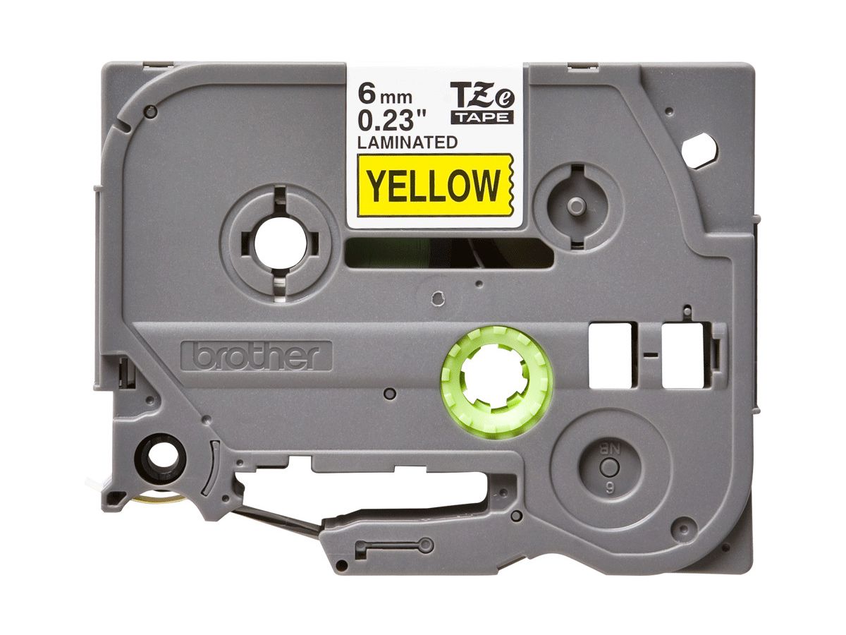 PTOUCH Band, laminiert schwarz/gelb TZe-611 PT-1280VP 6 mm (4977766686624)