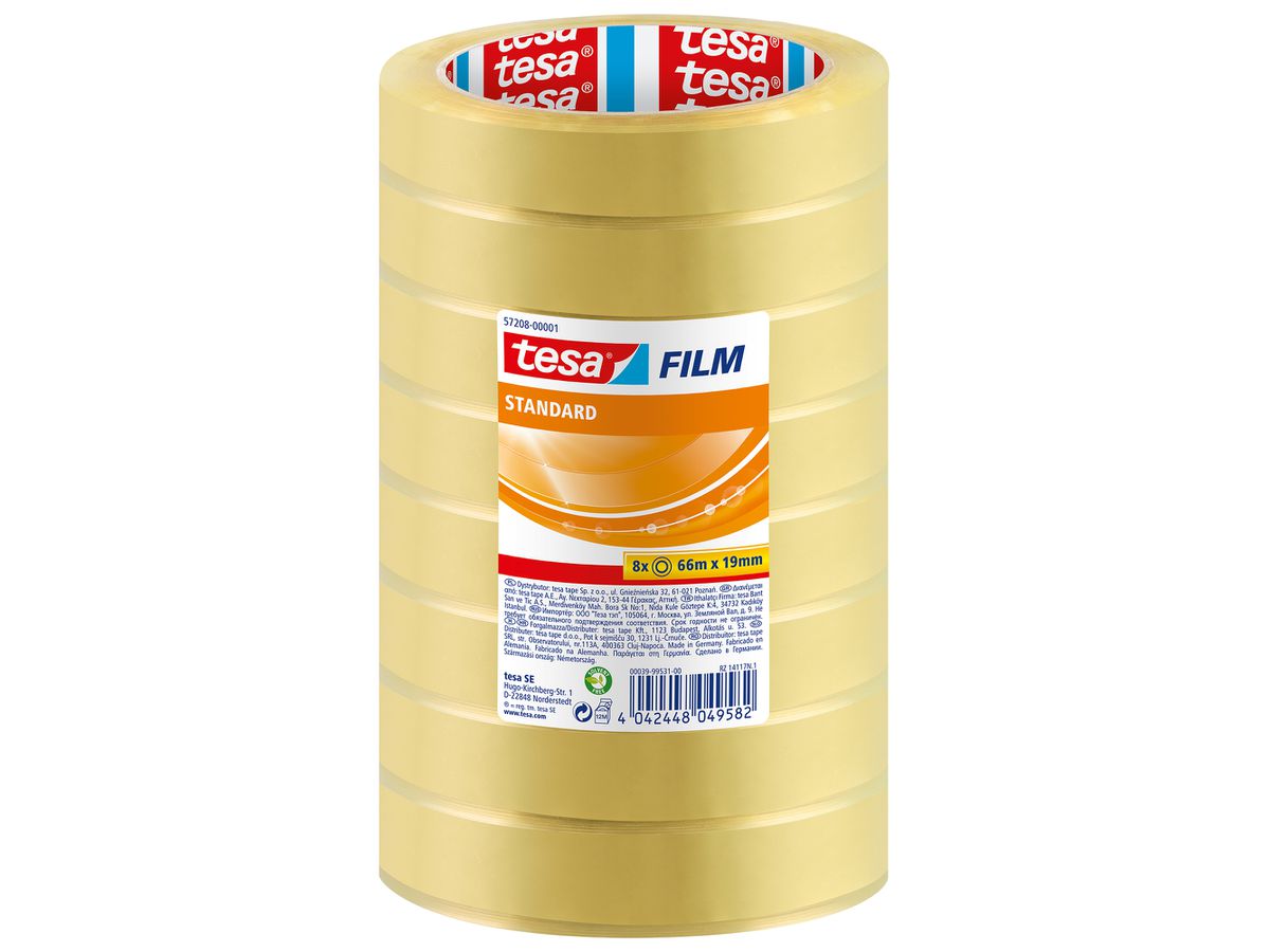 TESA Klebeband stand.Box 66mx19mm 572080000 8 pcs. (4042448049582)