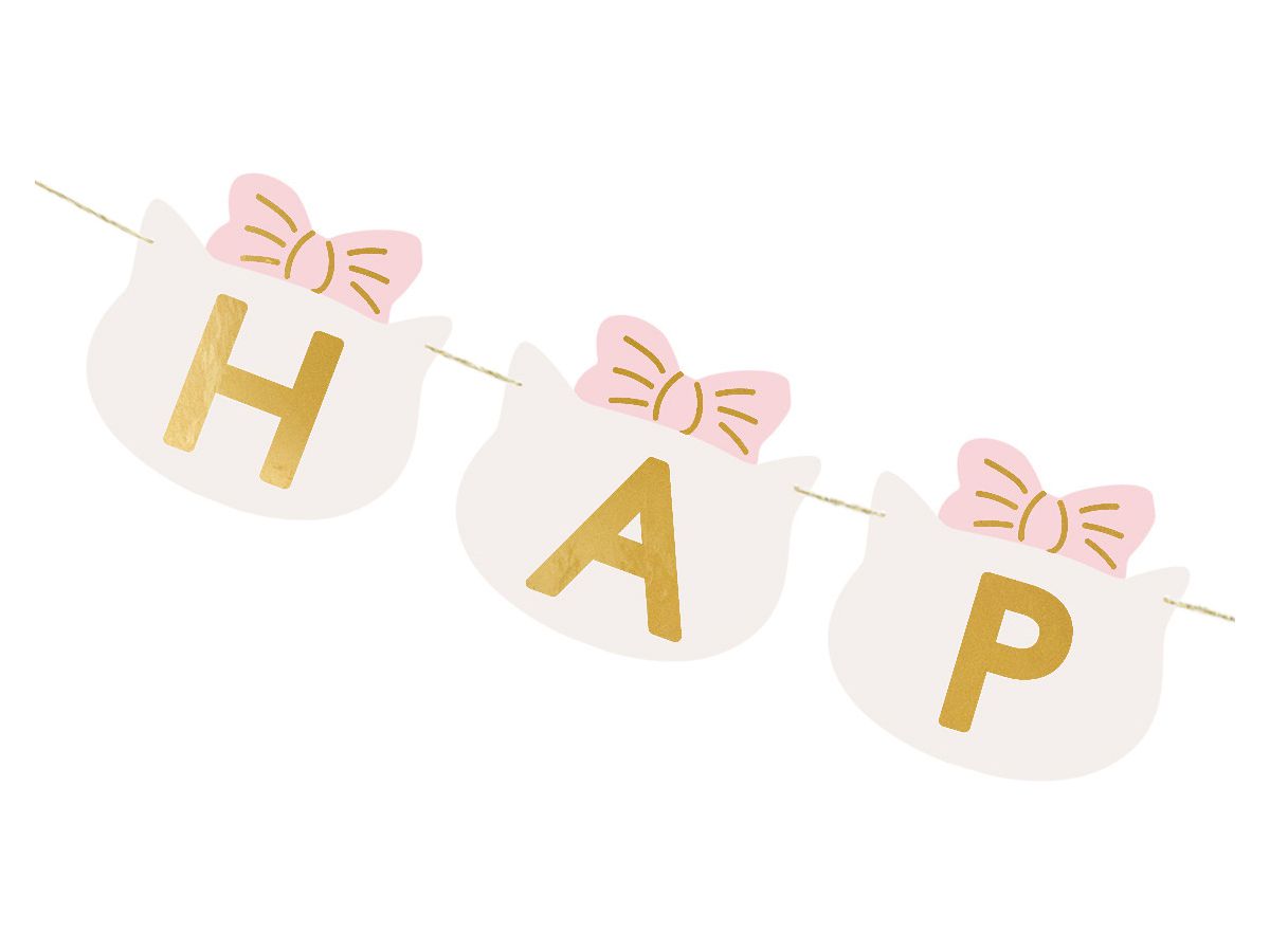 PARTYDECO Guirlande Happy Birthday 2.8m GRL113 Chatons (5904555041172)