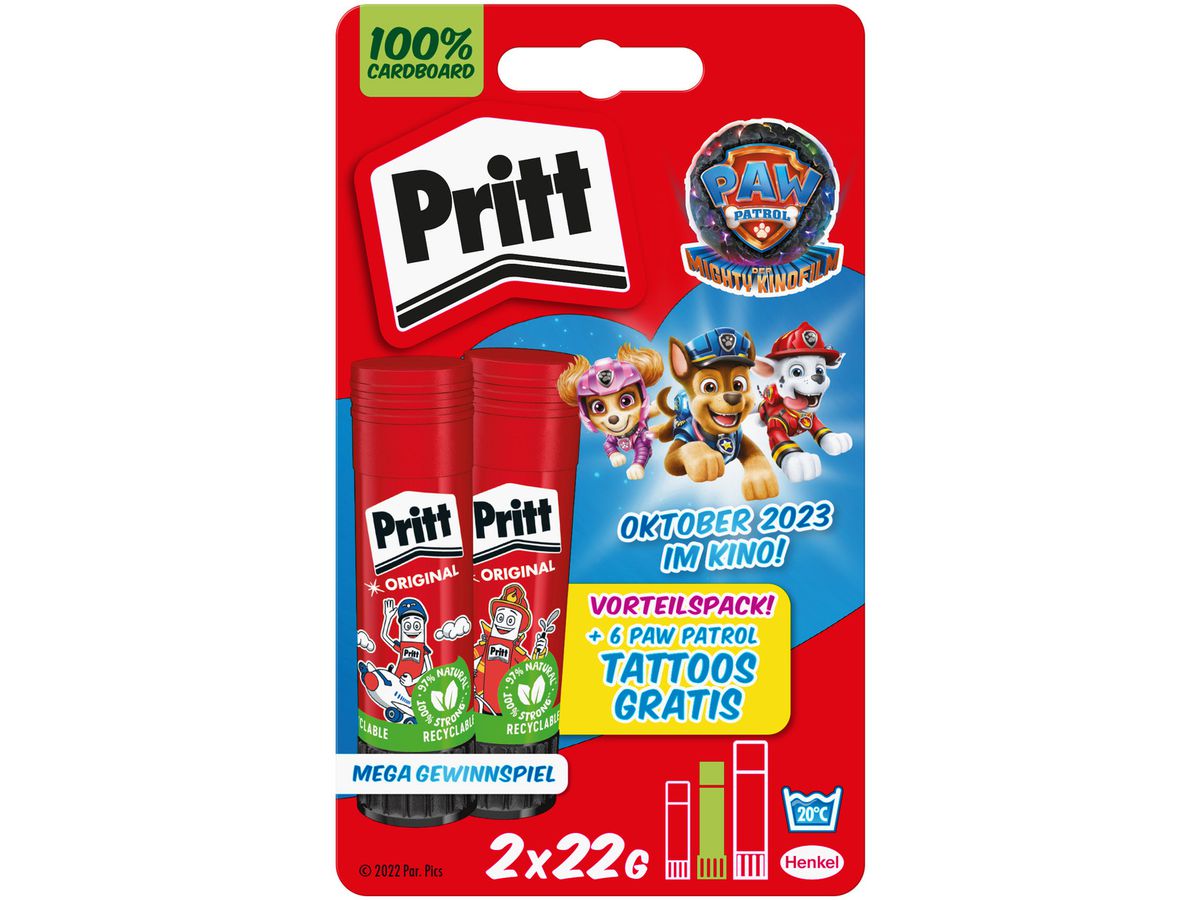 PRITT Colla in stick 22g 900323 Paw Patrol Edition 2 pezzi (4057278014075)