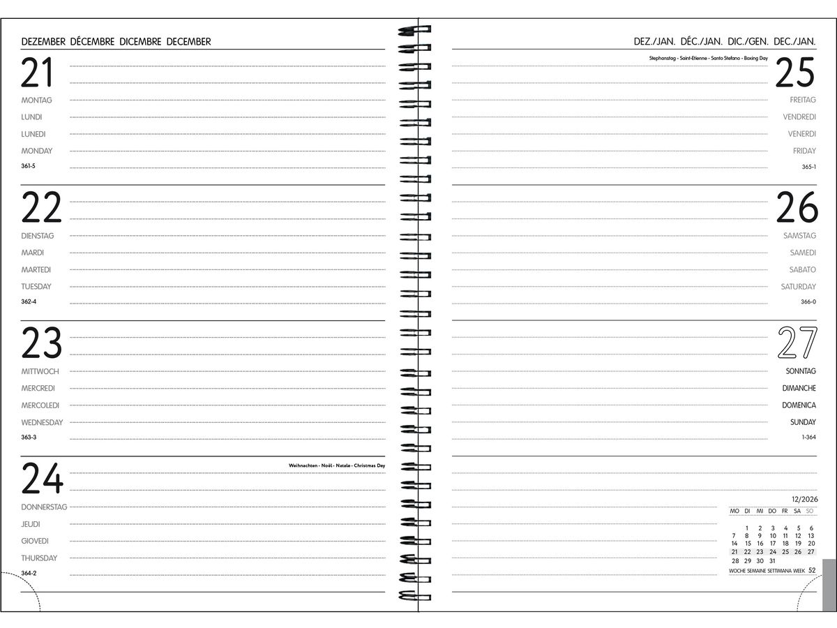 SIMPLEX Agenda Harmony 2026 40608.26 1S/2P Monstera ML 14.8x21cm (7611468040816)