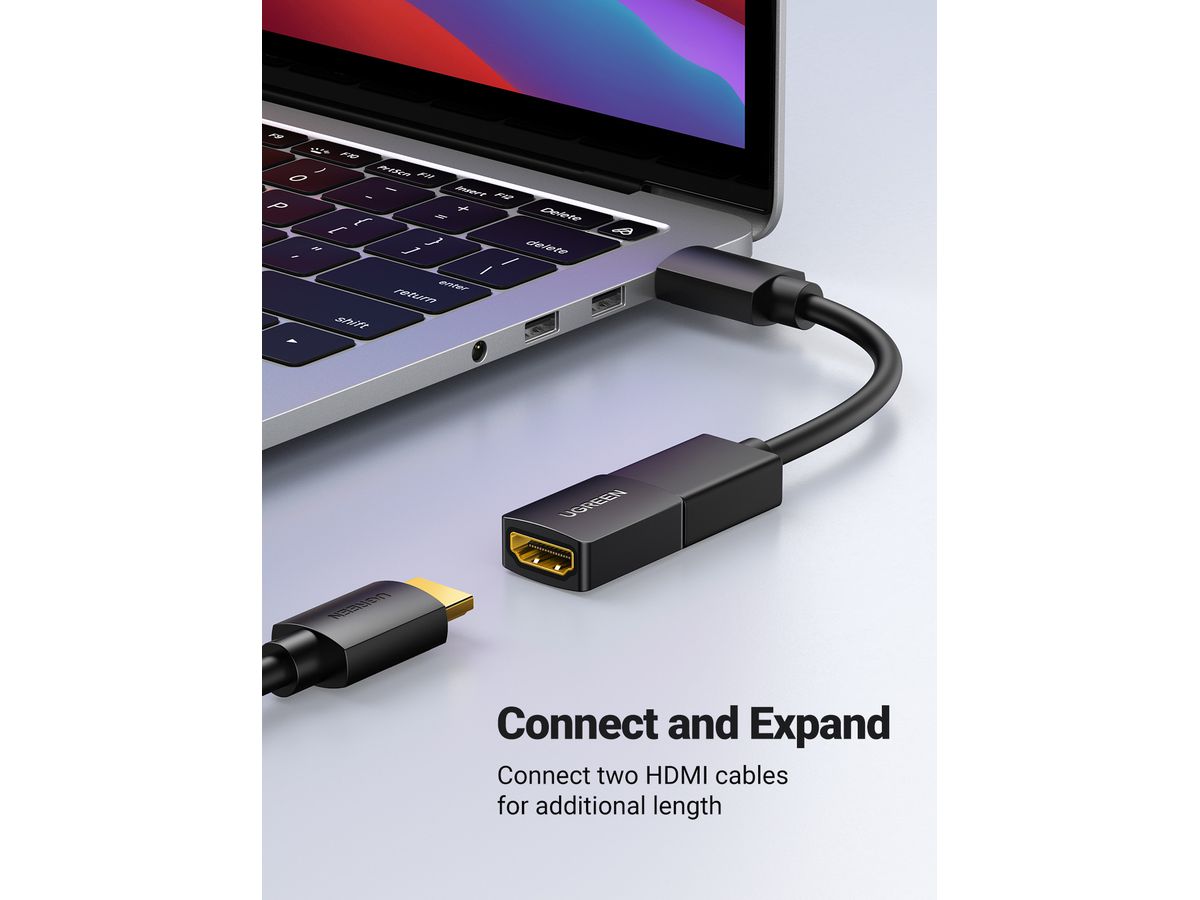 UGREEN Adapter HDMI Female/Female 20107 Black, (BB) (6957303821075)