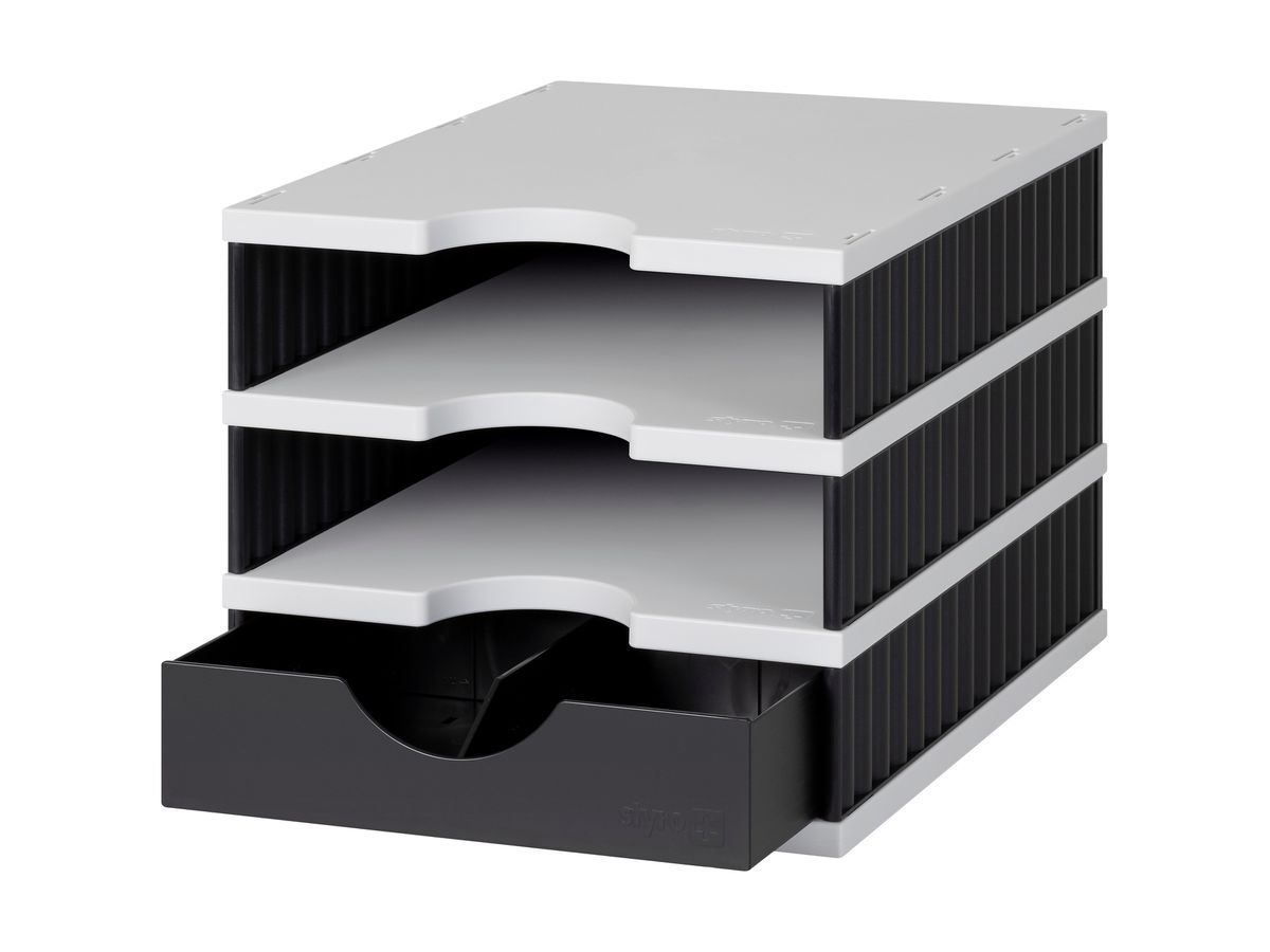 STYRO Sistema arch. styrodoc uno 268-0103.989 grigio/nero 3 scomparti (7612176084598)