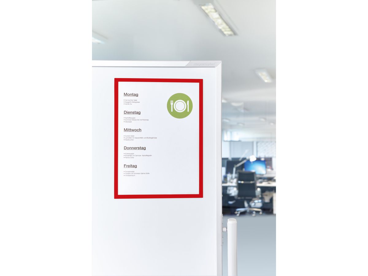 MAGNETOPLAN Cadre aimant magnetofix A4 1130306 rouge 5 pcs. (4013695013671)