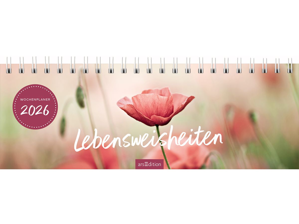 ARS EDITION Calendrier de table 2026 13571 Lebensweisheit DE 29.7x11.5cm (4014489135715)