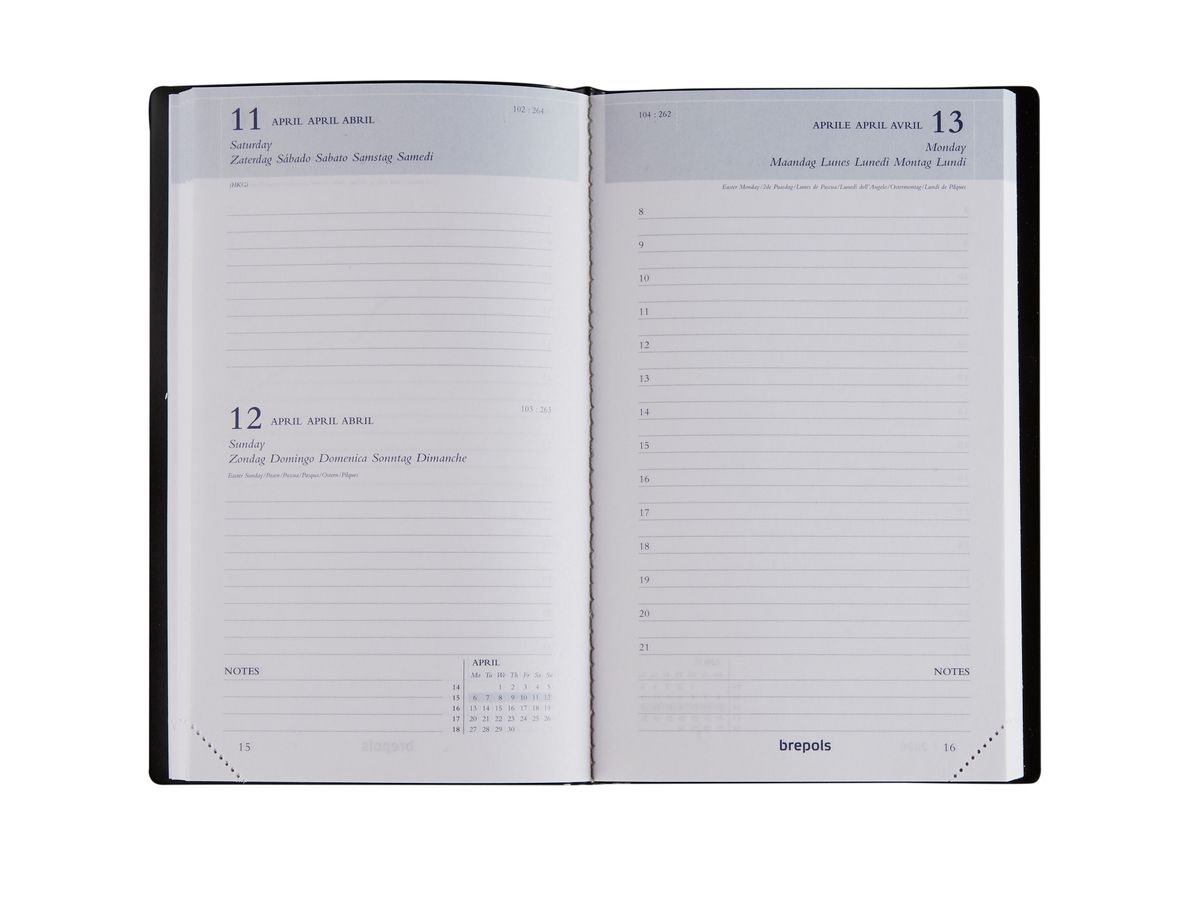 BREPOLS Agenda Breform Seta 2026 0.516.2120 1J/1P noir 10x16.5cm (5412303005708)