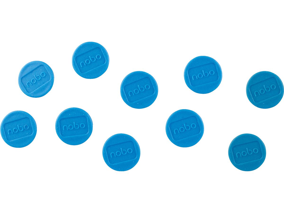 NOBO Magnet rund 13mm 1915285 blau 10 Stück (5028252611077)