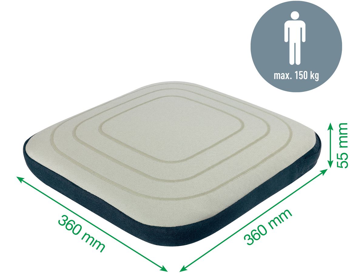 LEITZ Sitzkissen Ergo Active 6540-00-85 hellgrau mit Stoffbezug (4002432134724)