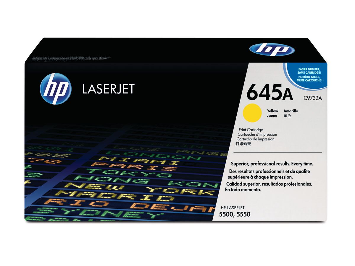 HP Cartouche toner 645A yellow C9732A Color LaserJet 5500 12'000 p. (0088698445426)