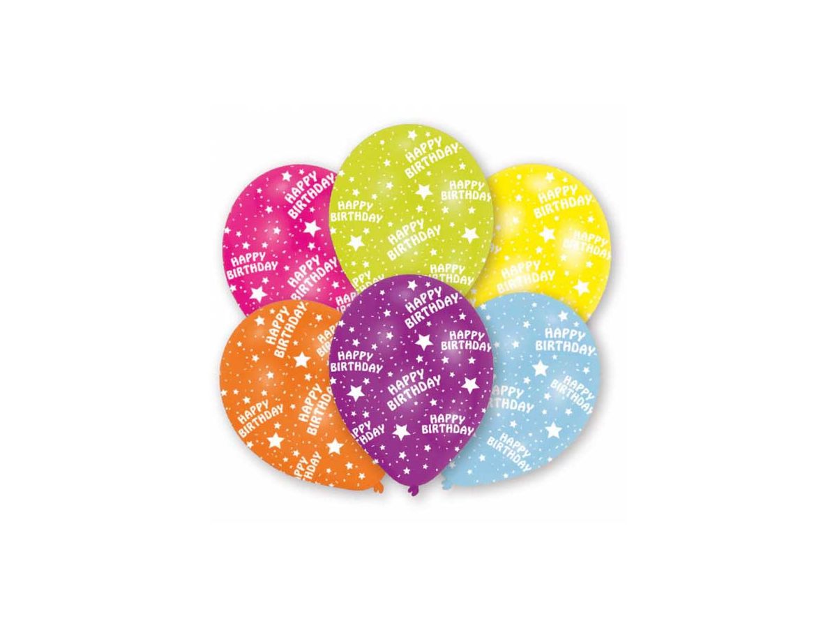 NEUTRAL Balloons Happy Birthday 6 pcs. INT995687 27.5cm (0013051381219)