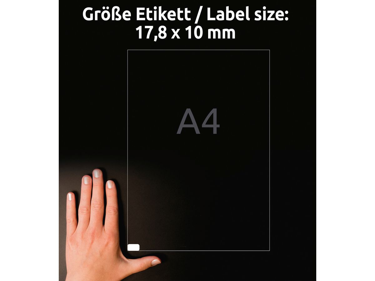 AVERY ZWECKFORM Etich. Univers. 17,8x10mm L4730REV-25 bianco 8100 pz./25 + 5 fogli (4004182047309)