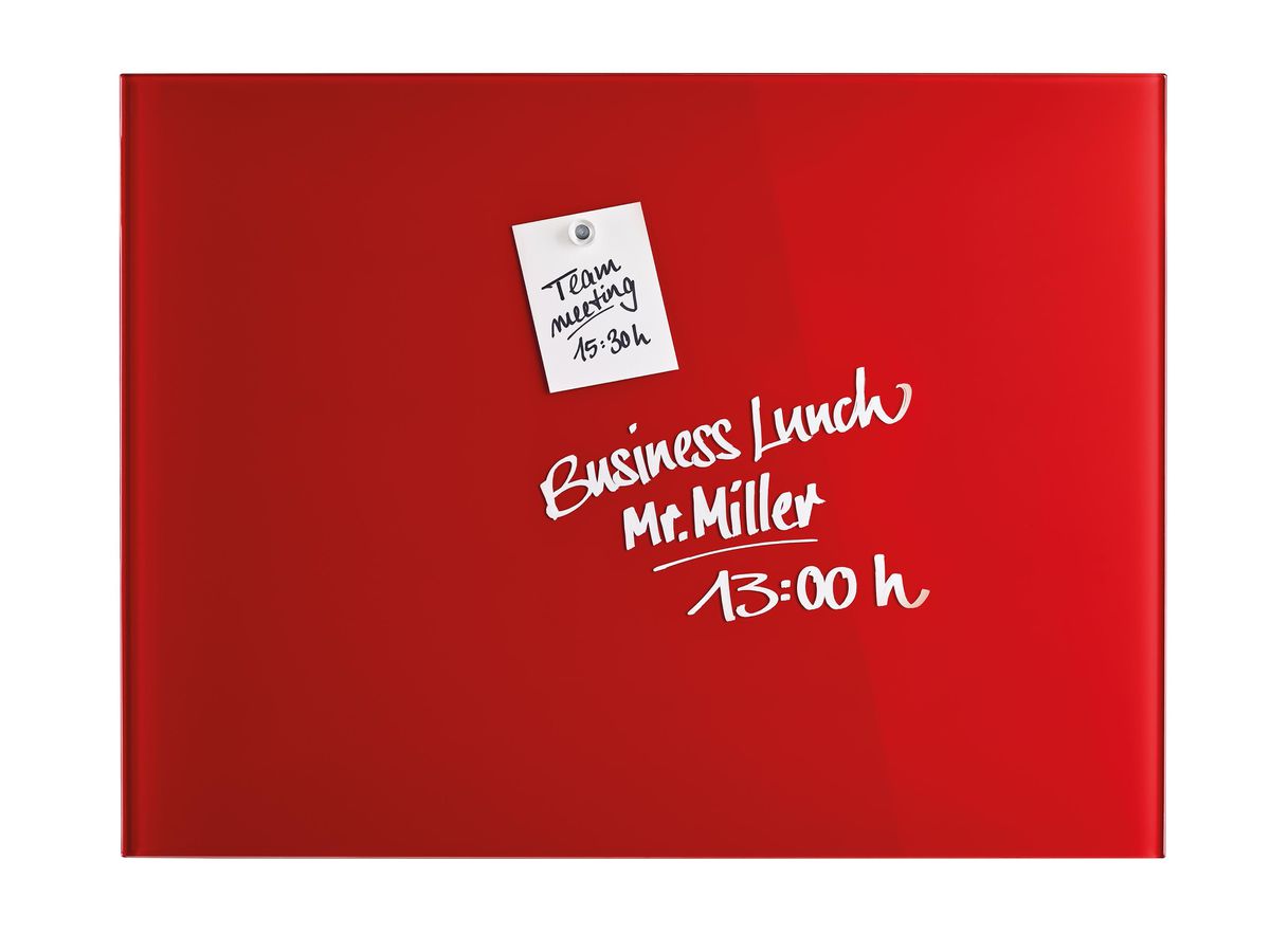 MAGNETOPLAN Design-Glasboard 800x600mm 13403006 rouge, magnétique (4013695057118)