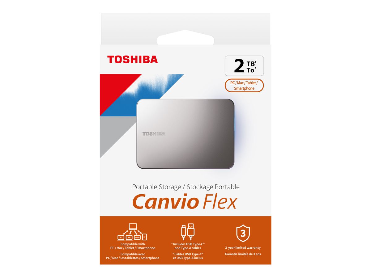 TOSHIBA HDD CANVIO Flex 2TB HDTX220ESCAA USB 3.2 2.5 inch warm silver (4260557513279)