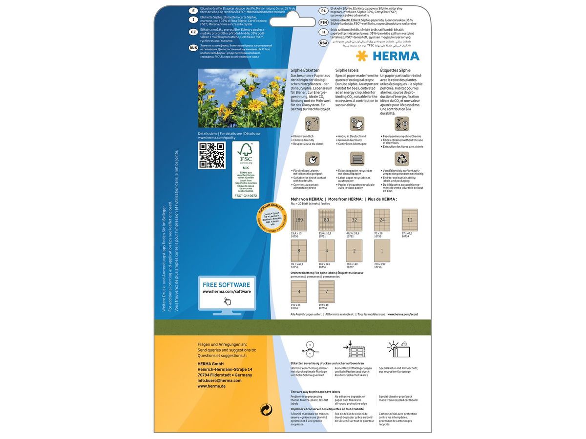 HERMA Etichette 25,4 x 10 mm 10750 da silphia paper 3780 pezzi (4008705107501)