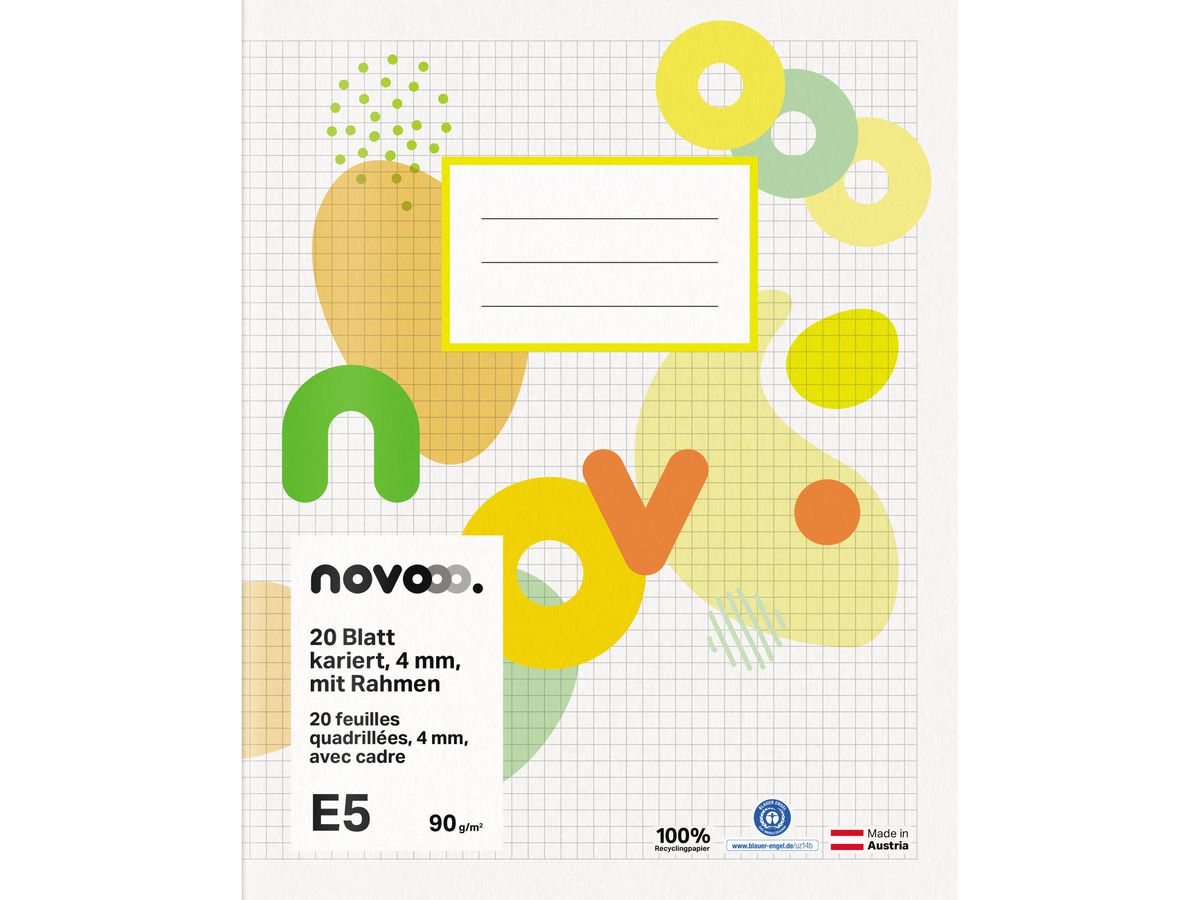 NOVOOO Cahier d'école E5 729761 4mm quadrillé avec marge 90g (9010729085401)