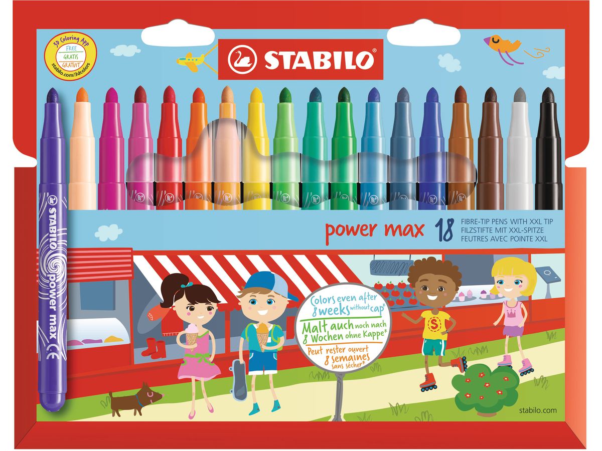 STABILO Stylo fibre power max 980/1801 Etui 18 pcs. (4006381483940)
